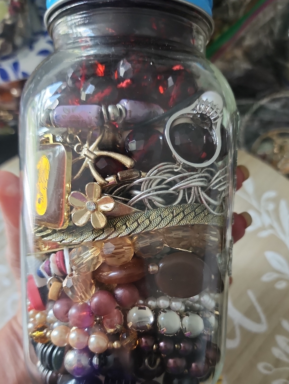 Colorful Mystery Jewelry Jar Most Wearable 1 Quart #2 Costume Fashion Jew…
